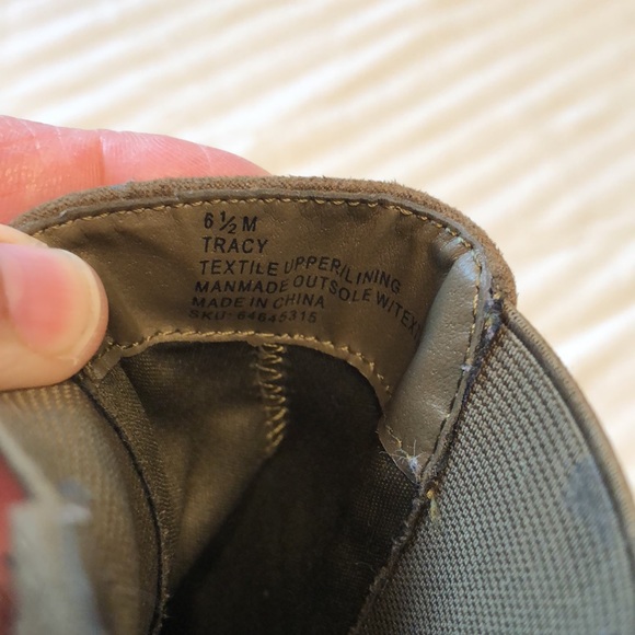 Dolcetta Tracy wedge heel ankle boots booties       Size 6 1/2 Olive Green - Picture 6 of 8